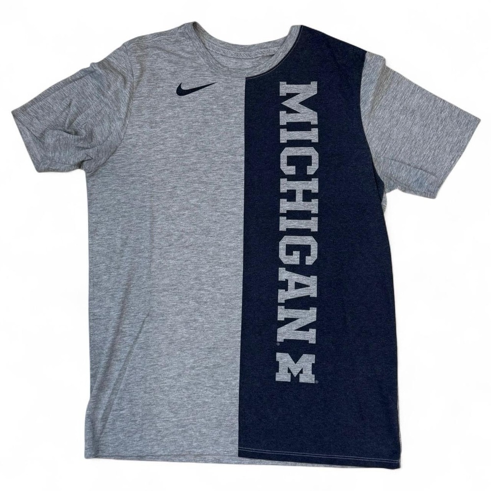 Nike Michigan Gray Short Sleeve T-Shirt Adult Size Large Sportswear Collegiate